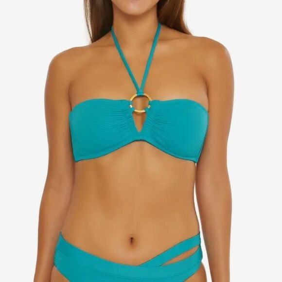 Trina Turk Ripple Rib Bandeau Top Size 6 - Picture 1 of 10